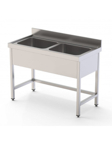 FREGADERO COCINA 2 CUBA CON BASTIDOR SIN ESTANTE