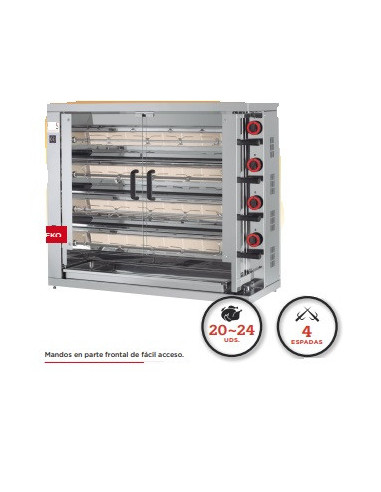 ASADOR DE POLLOS 4 ESPADAS GAS